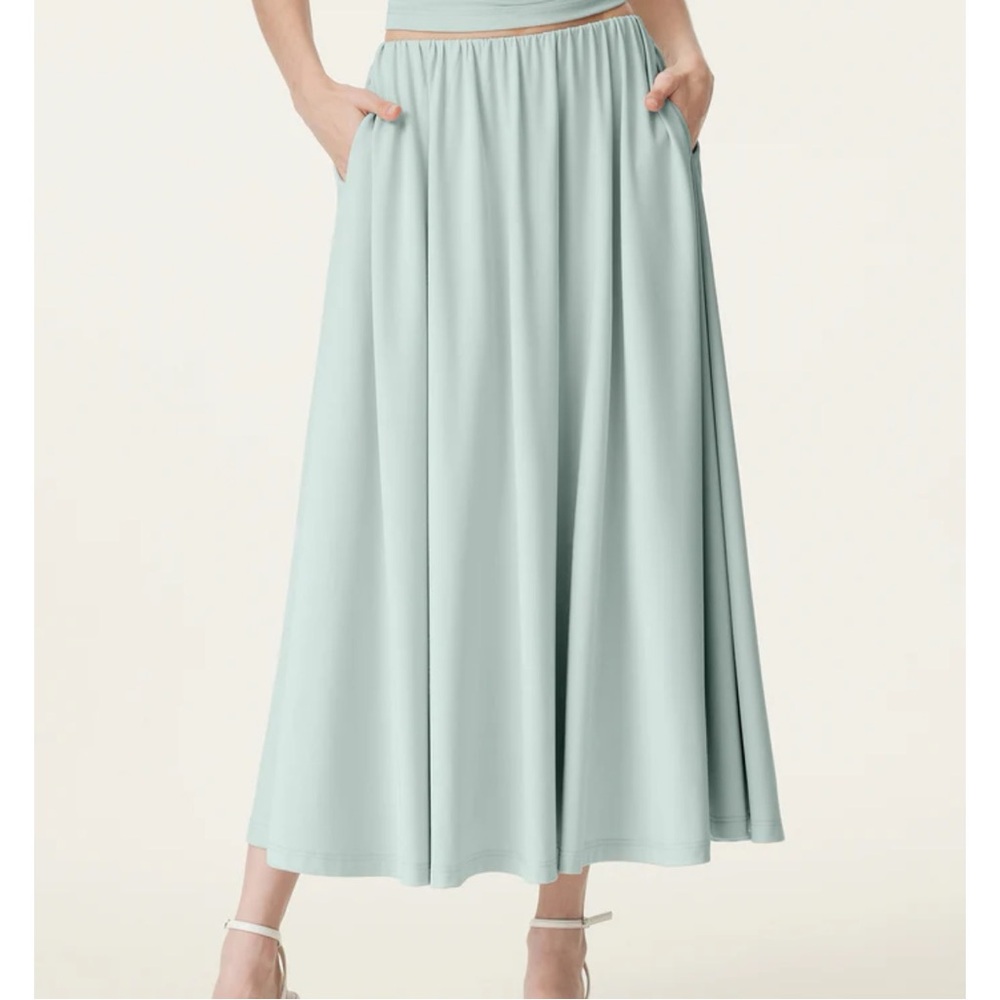 OGL Umbrella Maxi Skirt with Pockets - Light Azure - Size XS